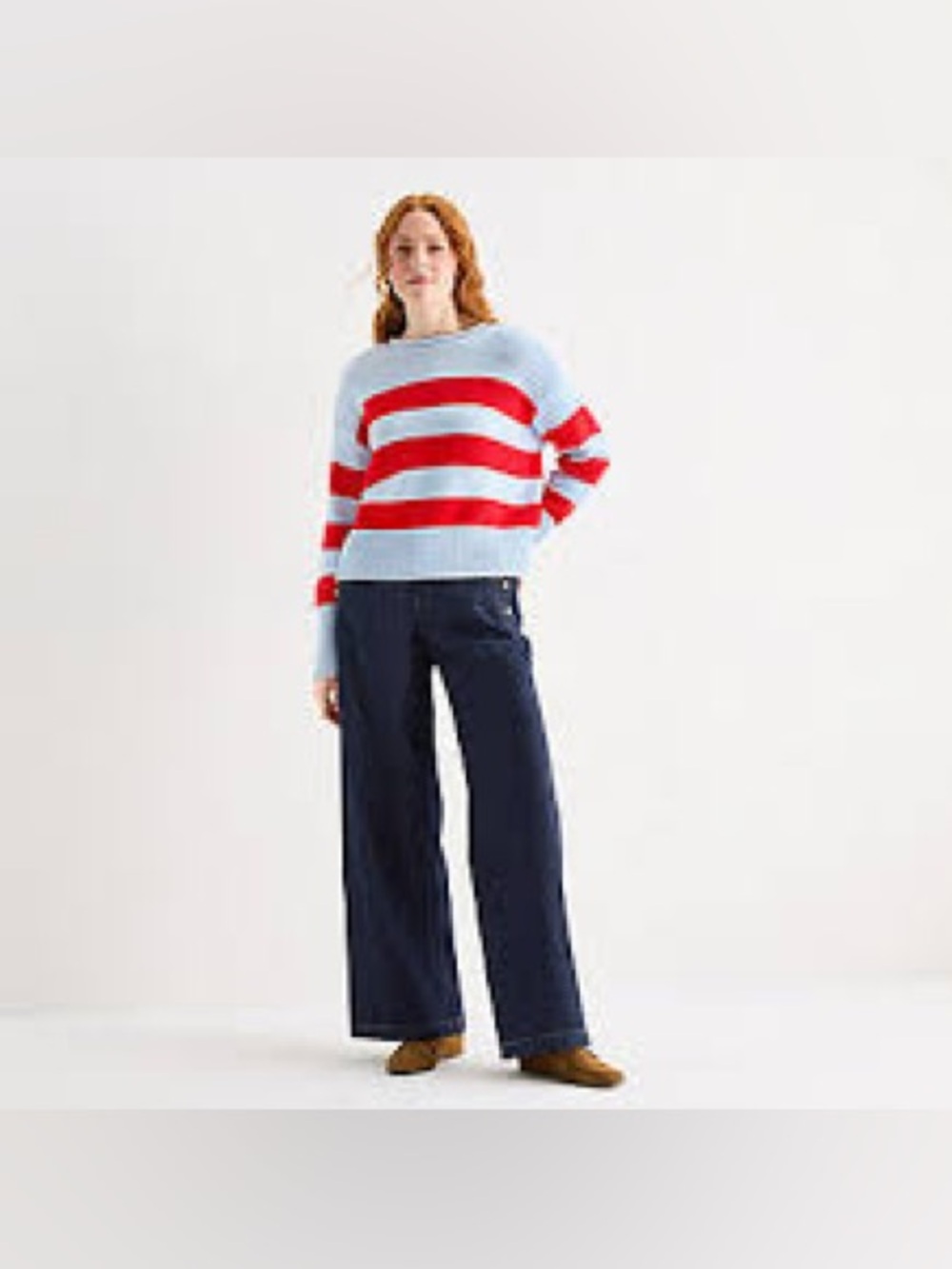 St. John's Bay Baby Blue & Red Sweater